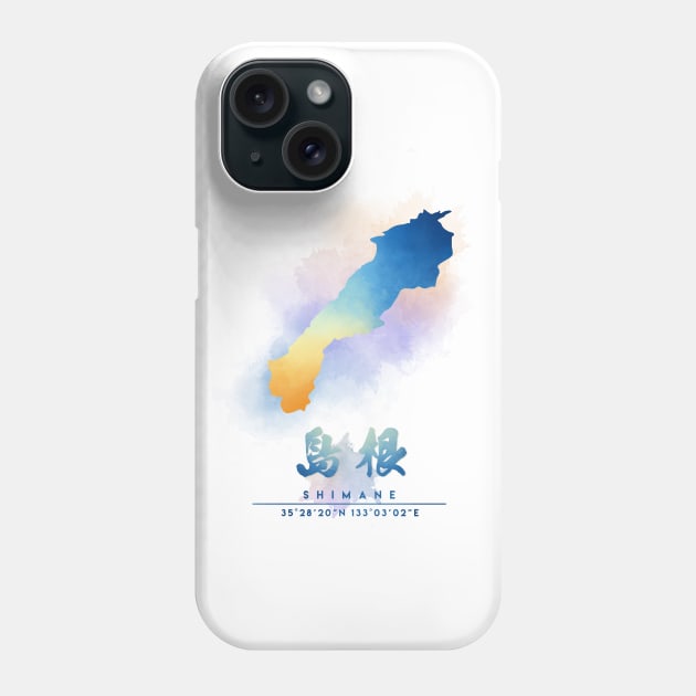 Shimane Japan Watercolor Map Phone Case by Takeda_Art