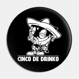 Cinco De Drinko Funny Cinco De Mayo Retro Drunk Cat Sombrero Pin