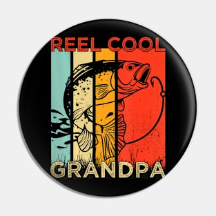 Reel Cool Grandpa Father's Day Grandfather Fishing Pin