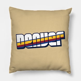 Retro Denver Word Art with Stripes Pillow