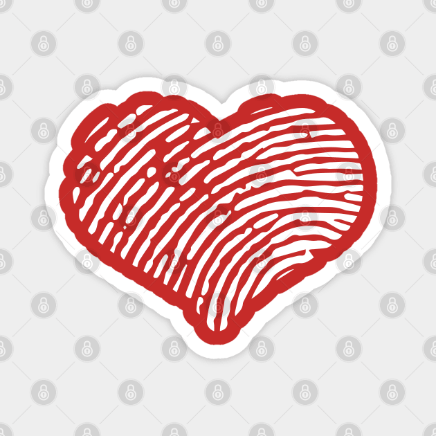 Heart Fingerprint White Love Magnet by Shirtbubble