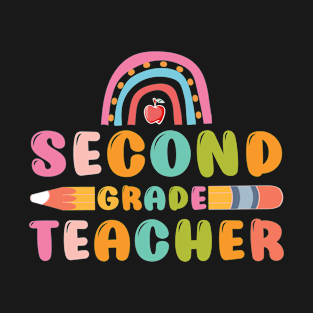 Second Grade Rainbow Girls Boys Teacher Team 2nd Grade Squad T-Shirt