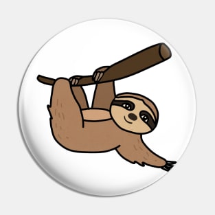 Cute Sloth Hanging from Tree Pin