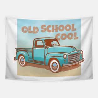 Old School Cool Pickup Truck Tapestry