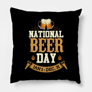 National Beer Day January 1st to December 31st Pun Pillow