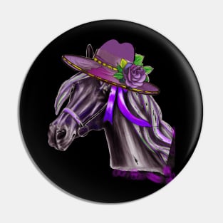 Funny Horse Hat Kentucky Derby  Party Pin