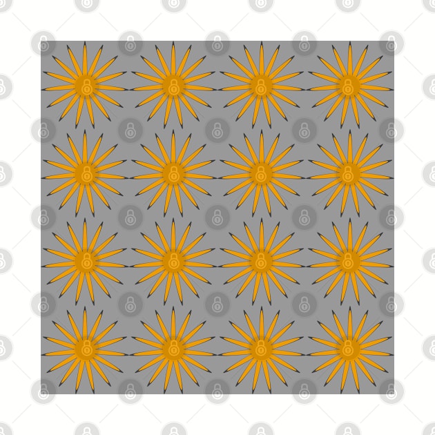 Yellow floral pattern background by ikshvaku