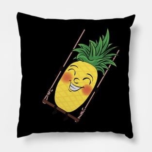Cartoony Pineapple on a swing Pillow