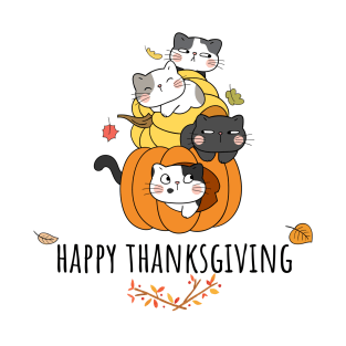 Funny Thanksgiving Cats T-Shirt