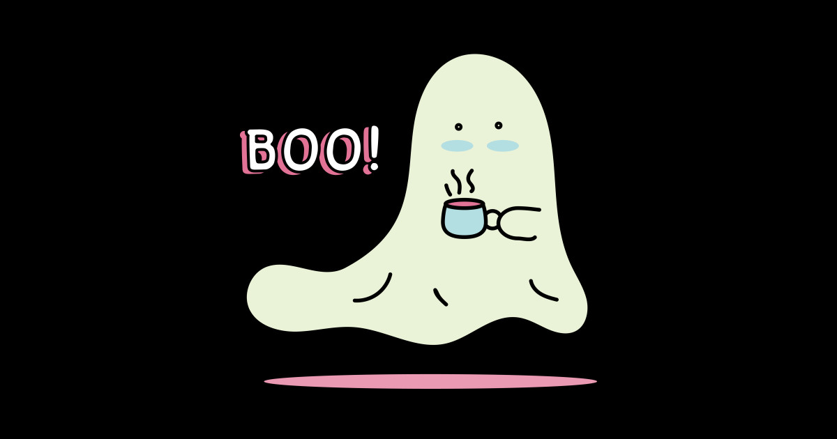 Cute Ghost Drinking tea - Boo - Posters and Art Prints | TeePublic