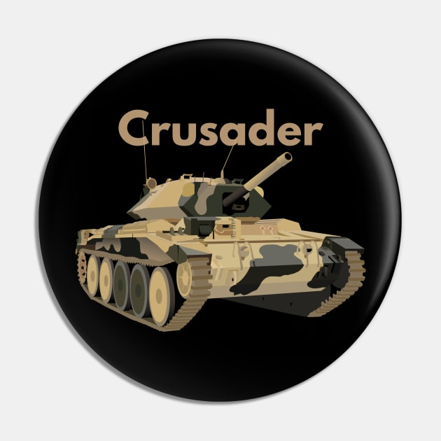 Crusader WW2 British Tank Pin by NorseTech