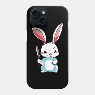 Easter bunny with knife Phone Case