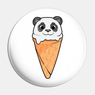 Panda with Waffle and Ice cream Pin
