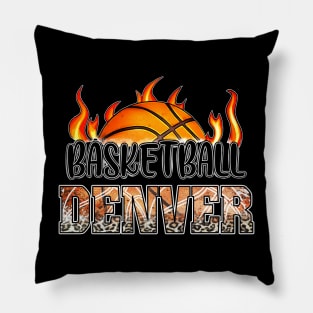 Classic Basketball Design Denver Personalized Proud Name Pillow