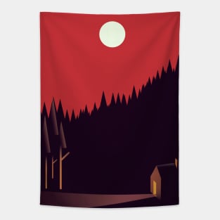 Cabin in the Forest Tapestry