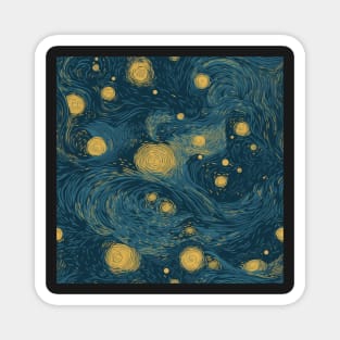 Starry Night Inspired: Vincent Van Gogh Masterpiece Pattern Magnet