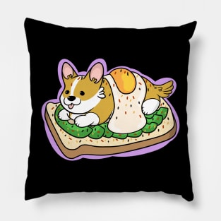 Corgi avocado toast Pillow