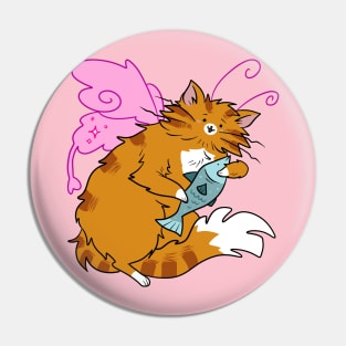 Orange Tabby Cat Fairy Pin