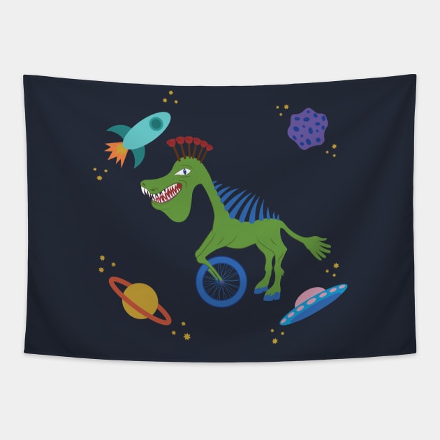 Silly Space Chimera Tapestry by AlisonDennis