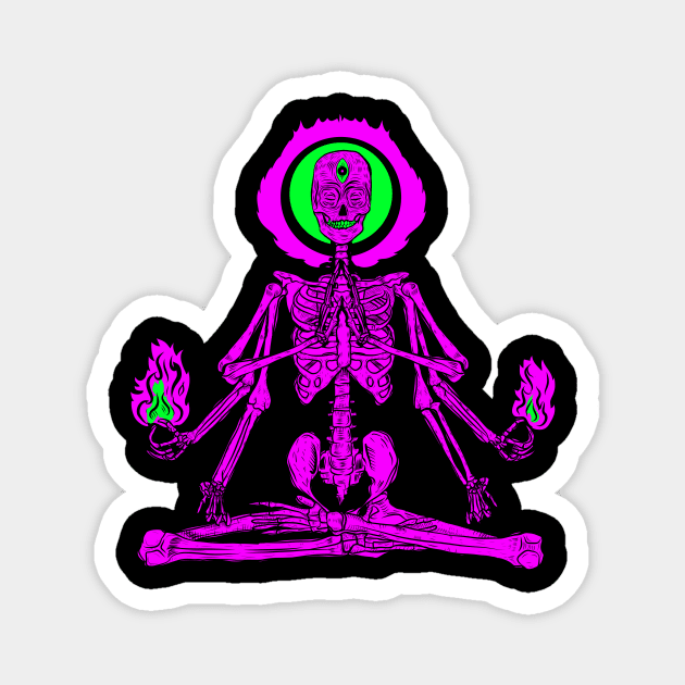 Yoga Skull Magnet by TOKEBI