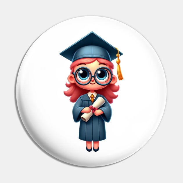 Cute Girl Graduation Pin by Dmytro