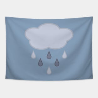 Rainy Day Rain Cloud in Blue Tapestry