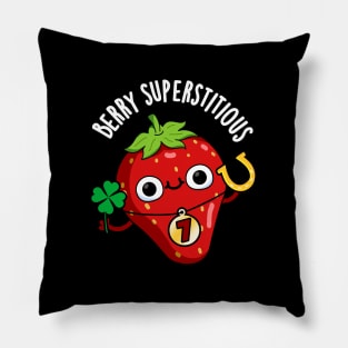 Berry Superstitious Cute Fruit Pun Pillow