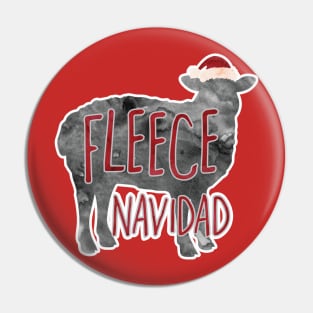 Fleece Navidad - a silly Christmas design of a sheep with a punny pun Pin