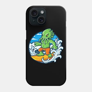 Surfing Cthulhu, perfect gift for fans of horror and surfing! Phone Case