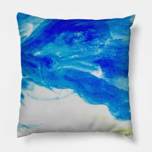 Watercolor Blue and Yellow Pattern watercolour painting Pillow