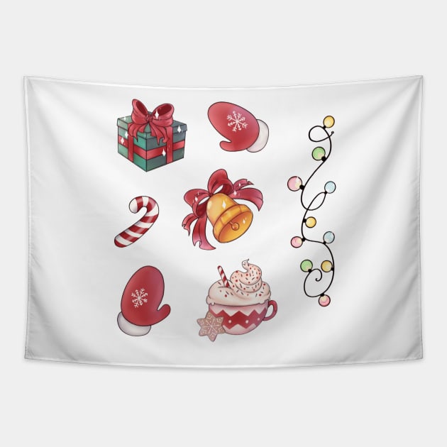 Christmas goodies sticker pack Tapestry by Itsacuteart