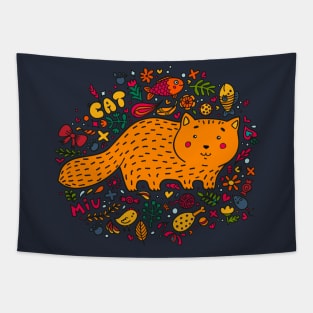 A Fat Red Cat Tapestry