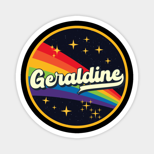 Geraldine // Rainbow In Space Vintage Style Magnet by LMW Art