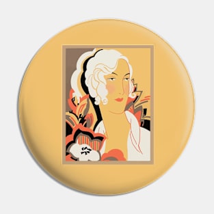 Retro Fashion Illustration Pin