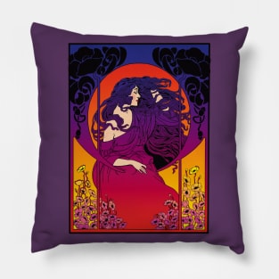 Art Deco Lady (purple) Pillow