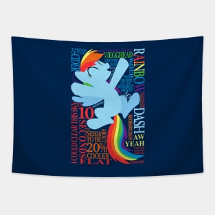 Many Words of Rainbow Dash Tapestry