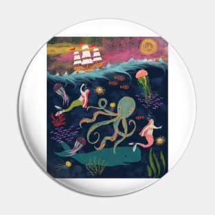 Mermaids and sea creatures Pin