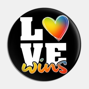 'Love Wins LGBT' Awesome Rainbows Gift Pin