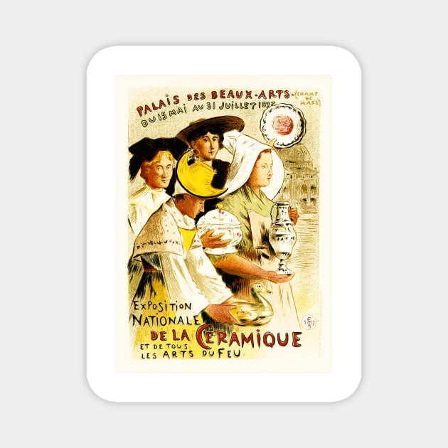 EXPOSITION DE LA CERAMIQUE French Pottery Exhibition Show Maitres De L' Affiche Collection Magnet by vintageposters