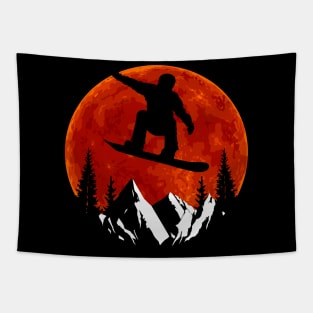 Snowboard Moon - Funny Freestyle Snowboarding Tapestry