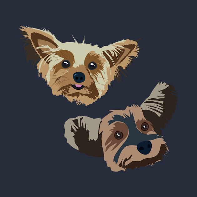 The Yorkies – Cute Dog Art by Design Garden