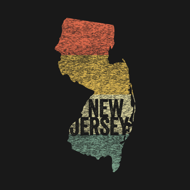 Disover New Jersey Retro 80s Distressed Vintage Sunset - Americana - T-Shirt