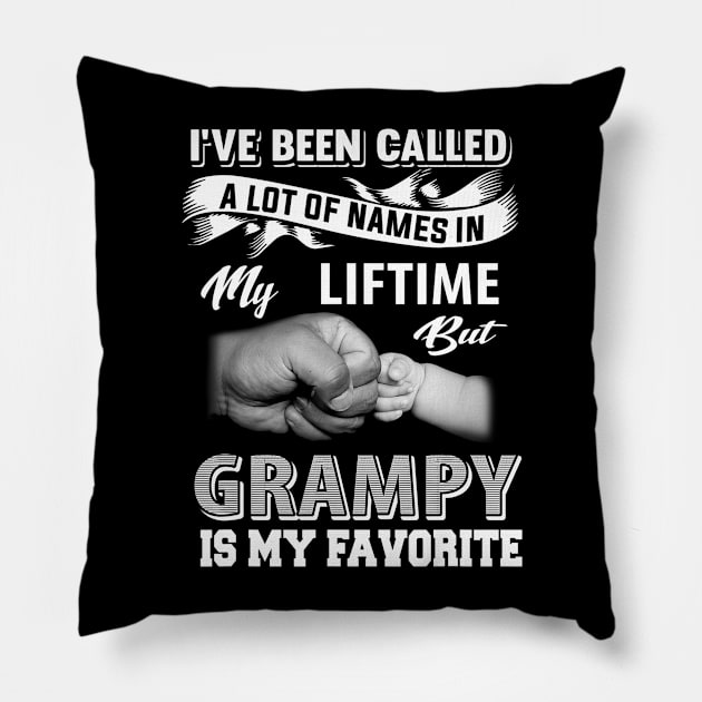 Grampy Is My Favorite Name Funny Grandpa Gift Father's day Pillow by Mitsue Kersting