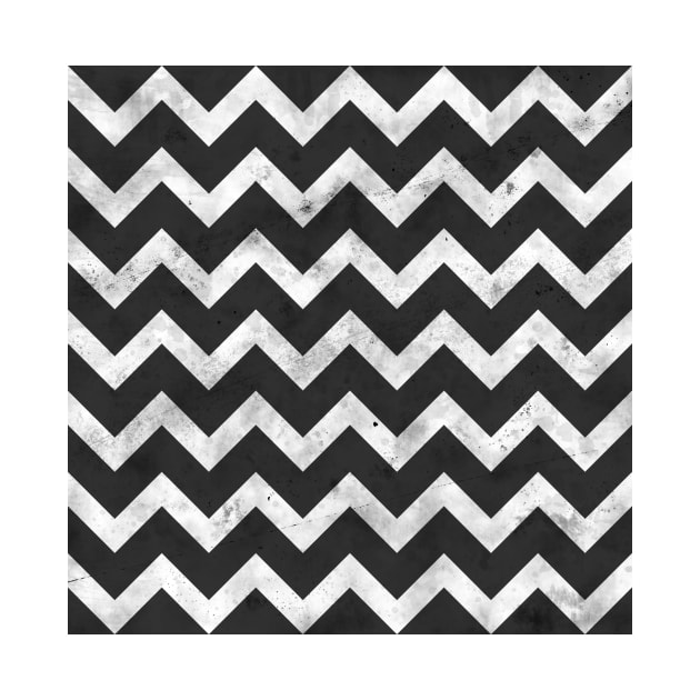 Simple black white chevron pattern lines retro vintage distressed by PLdesign