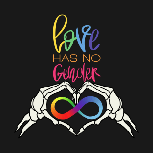 Love Has No Gender Rainbow Infinity Skeleton T-Shirt