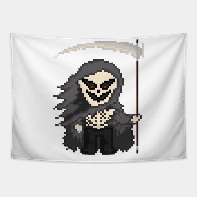 Pixel Monster Grim Reaper (White) Tapestry by gkillerb