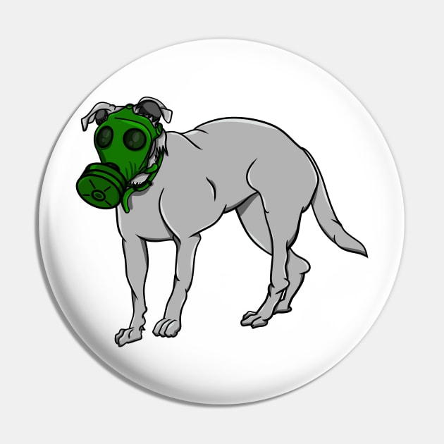 Dog Wearing A Gas Mask Pin by mailboxdisco