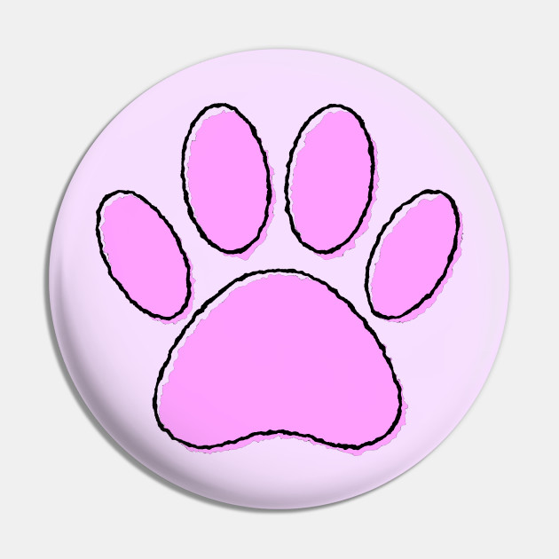 Cute Cartoon Puppy Paw Print In Pink - Dog Paw Print - Pin | TeePublic Cute Cartoon Puppy Paw Print In Pink - Dog Paw Print - Pin | TeePublic