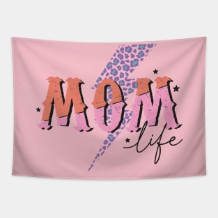 Mom groovy retro pastel distressed design Tapestry