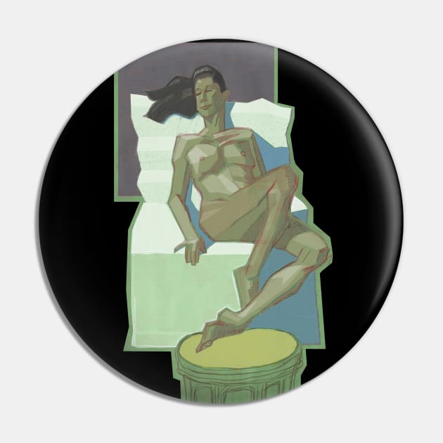 Green and Blue Nude Pin by David Kennett